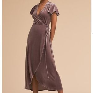 BHLDN Thrive velvet wrap dress